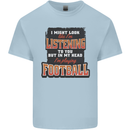 In My Head I'm Watching Football Funny Kids T-Shirt Childrens Light Blue