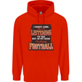 In My Head I'm Watching Football Funny Mens 80% Cotton Hoodie Bright Red