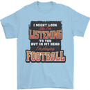 In My Head I'm Watching Football Funny Mens T-Shirt 100% Cotton Light Blue