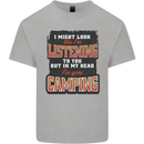 In My Head I've Gone Camping Funny Kids T-Shirt Childrens Sports Grey