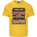 In My Head I've Gone Camping Funny Kids T-Shirt Childrens Yellow