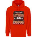 In My Head I've Gone Camping Funny Mens 80% Cotton Hoodie Bright Red
