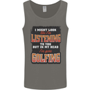 In My Head I've Gone Golfing Funny Golf Mens Vest Tank Top Charcoal
