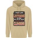 In My Head I've Gone Rock Climbing Climber Mens 80% Cotton Hoodie Sand
