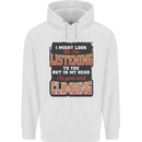 In My Head I've Gone Rock Climbing Climber Mens 80% Cotton Hoodie White
