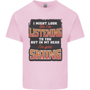 In My Head I've Gone Skiing Funny Skier Kids T-Shirt Childrens Light Pink