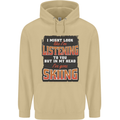In My Head I've Gone Skiing Funny Skier Mens 80% Cotton Hoodie Sand