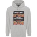 In My Head I've Gone Skiing Funny Skier Mens 80% Cotton Hoodie Sports Grey