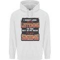 In My Head I've Gone Skiing Funny Skier Mens 80% Cotton Hoodie White