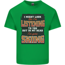 In My Head I've Gone Skiing Funny Skier Mens Cotton T-Shirt Tee Top Irish Green