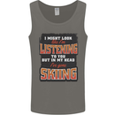 In My Head I've Gone Skiing Funny Skier Mens Vest Tank Top Charcoal