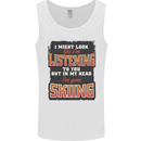 In My Head I've Gone Skiing Funny Skier Mens Vest Tank Top White