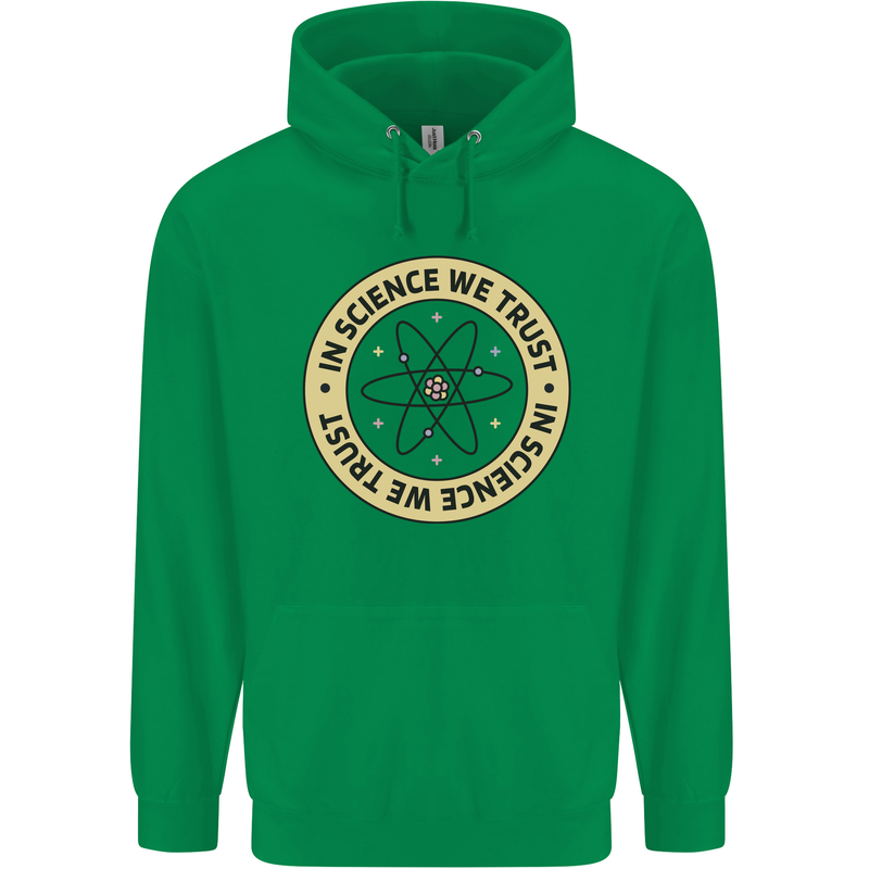 In Science We Trust Physics Geek Nerd Childrens Kids Hoodie Irish Green