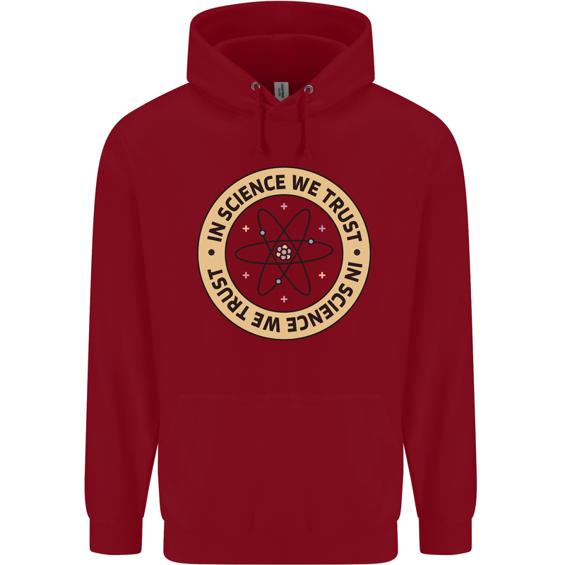 In Science We Trust Physics Geek Nerd Childrens Kids Hoodie Red