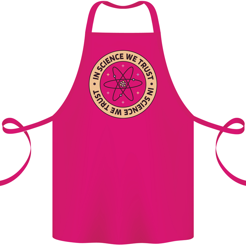 In Science We Trust Physics Geek Nerd Cotton Apron 100% Organic Pink