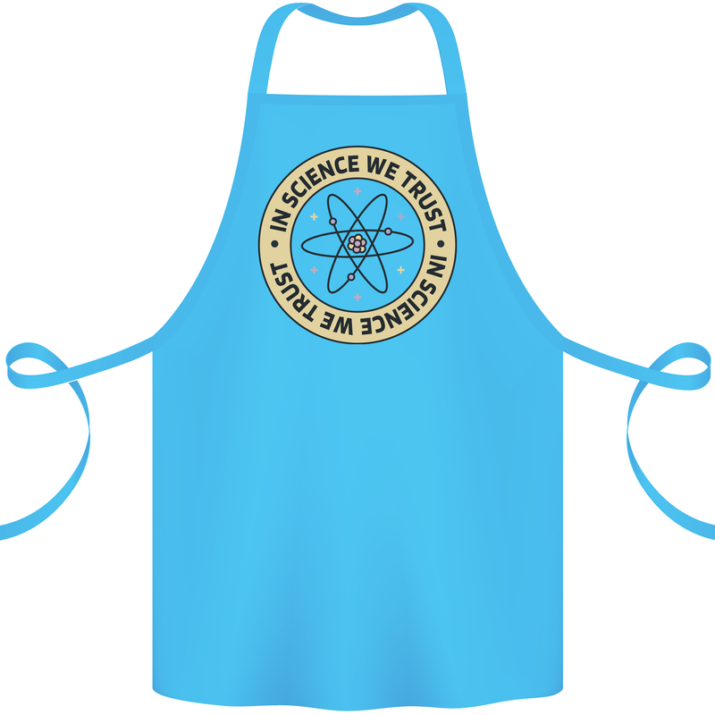 In Science We Trust Physics Geek Nerd Cotton Apron 100% Organic Turquoise