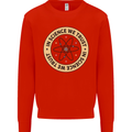 In Science We Trust Physics Geek Nerd Kids Sweatshirt Jumper Bright Red
