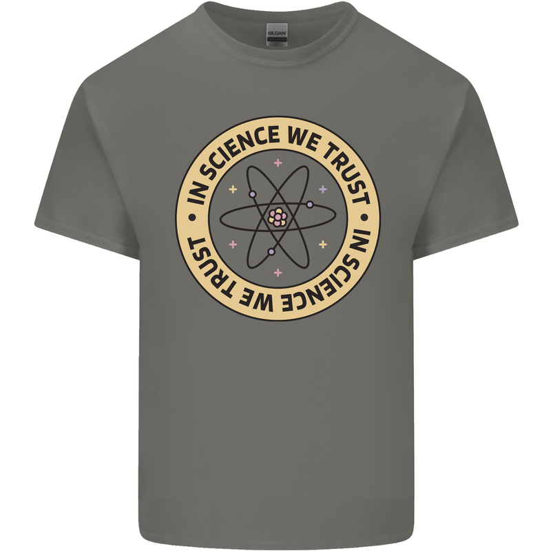 In Science We Trust Physics Geek Nerd Kids T-Shirt Childrens Charcoal