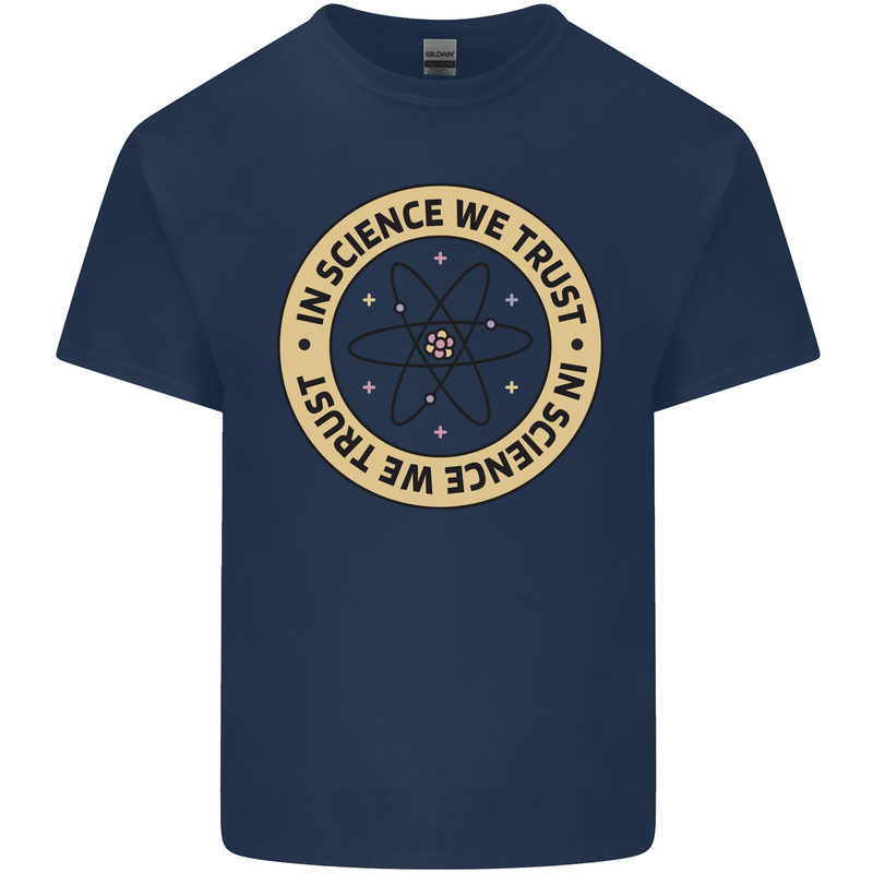 In Science We Trust Physics Geek Nerd Kids T-Shirt Childrens Navy Blue