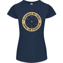 In Science We Trust Physics Geek Nerd Womens Petite Cut T-Shirt Navy Blue