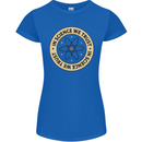 In Science We Trust Physics Geek Nerd Womens Petite Cut T-Shirt Royal Blue