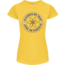 In Science We Trust Physics Geek Nerd Womens Petite Cut T-Shirt Yellow
