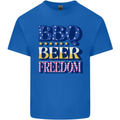 Independence Day BBQ Funny Beer 4th July Mens Cotton T-Shirt Tee Top Royal Blue