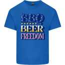 Independence Day BBQ Funny Beer 4th July Mens Cotton T-Shirt Tee Top Royal Blue