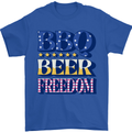 Independence Day BBQ Funny Beer 4th July Mens T-Shirt 100% Cotton Royal Blue