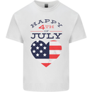 Independence Day Happy 4th of July Kids T-Shirt Childrens White