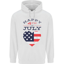 Independence Day Happy 4th of July Mens 80% Cotton Hoodie White