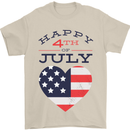 Independence Day Happy 4th of July Mens T-Shirt 100% Cotton Sand