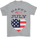 Independence Day Happy 4th of July Mens T-Shirt 100% Cotton Sports Grey