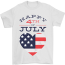 Independence Day Happy 4th of July Mens T-Shirt 100% Cotton White