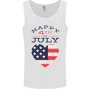 Independence Day Happy 4th of July Mens Vest Tank Top White
