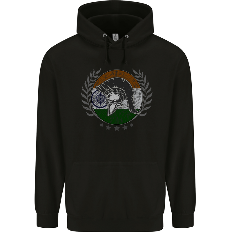 India Bodybuilding Flag Gym Training Indian Childrens Kids Hoodie Black