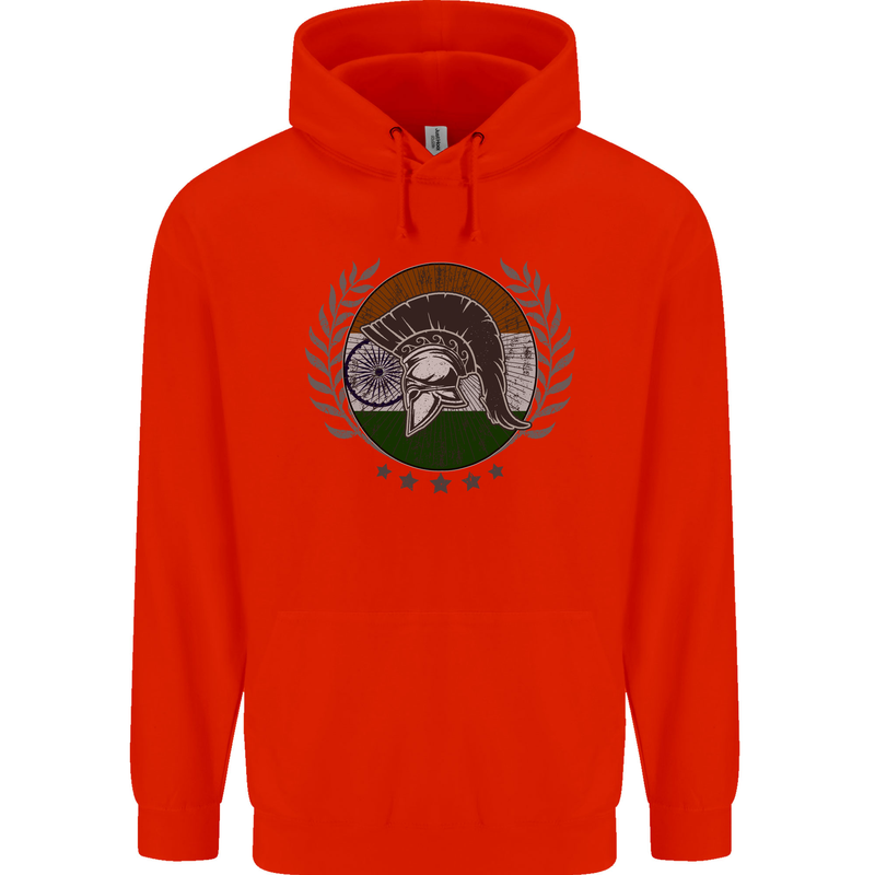 India Bodybuilding Flag Gym Training Indian Childrens Kids Hoodie Bright Red