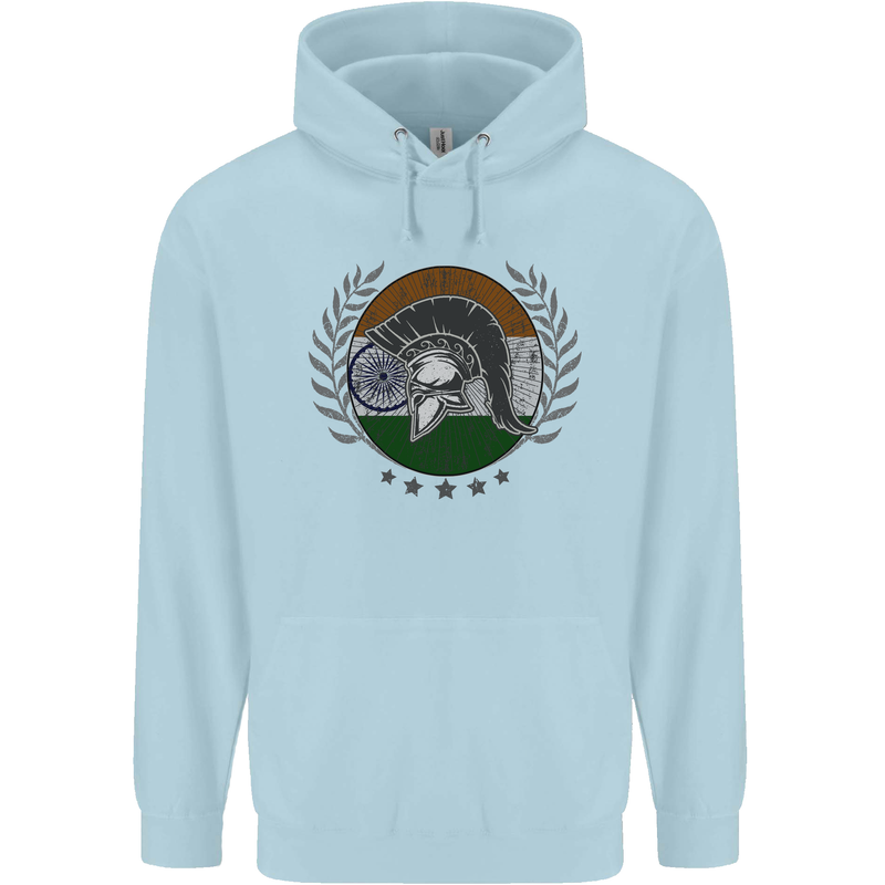 India Bodybuilding Flag Gym Training Indian Childrens Kids Hoodie Light Blue