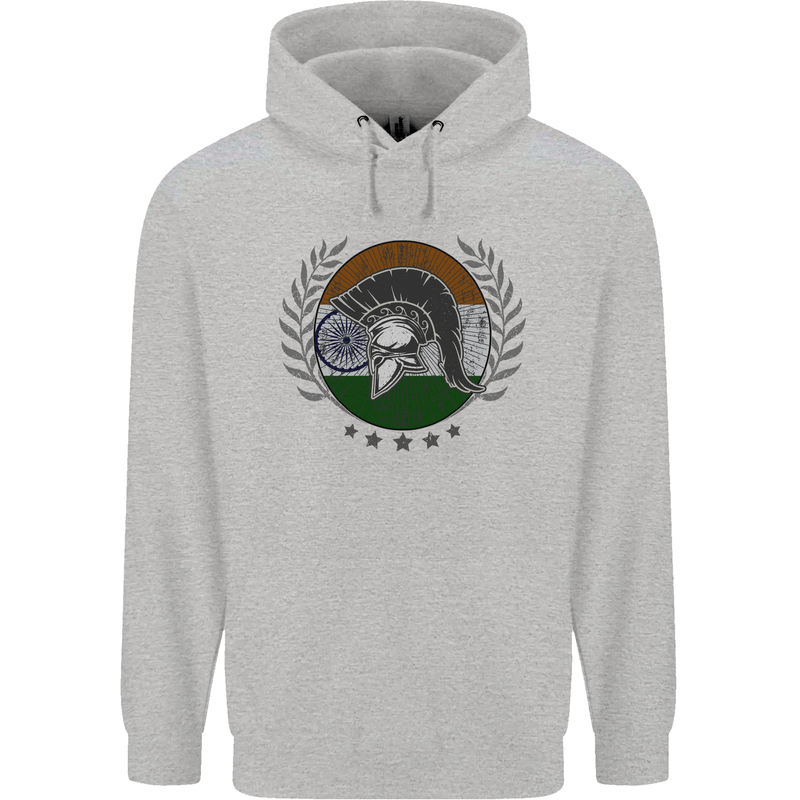India Bodybuilding Flag Gym Training Indian Childrens Kids Hoodie Sports Grey