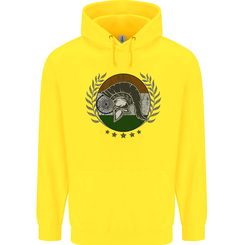 India Bodybuilding Flag Gym Training Indian Childrens Kids Hoodie Yellow