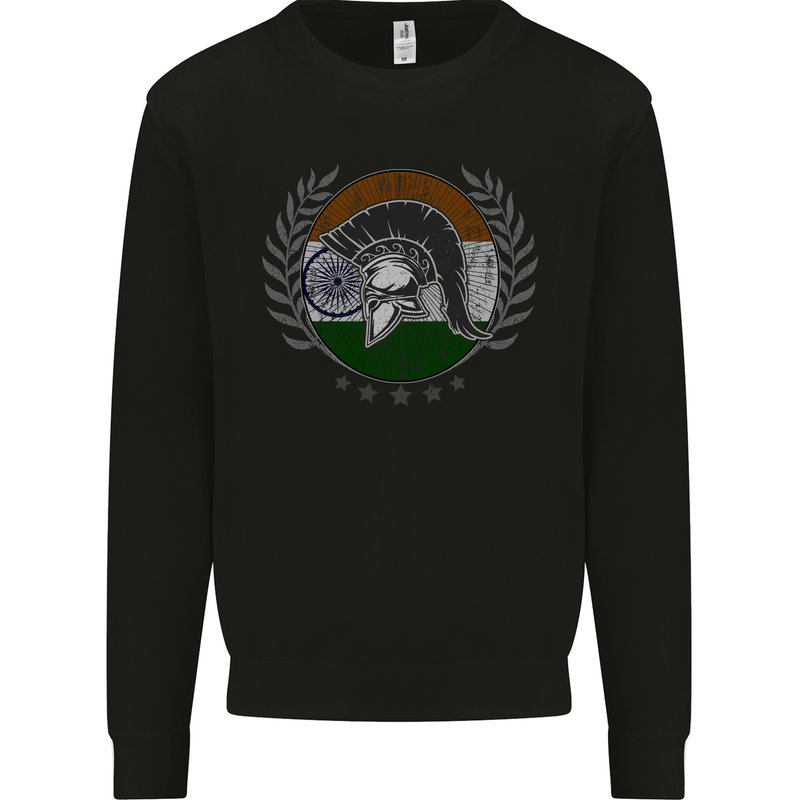 India Bodybuilding Flag Gym Training Indian Kids Sweatshirt Jumper Black