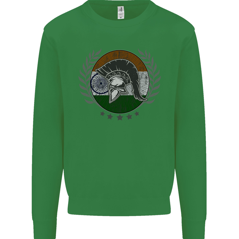 India Bodybuilding Flag Gym Training Indian Kids Sweatshirt Jumper Irish Green