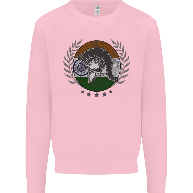 India Bodybuilding Flag Gym Training Indian Kids Sweatshirt Jumper Light Pink
