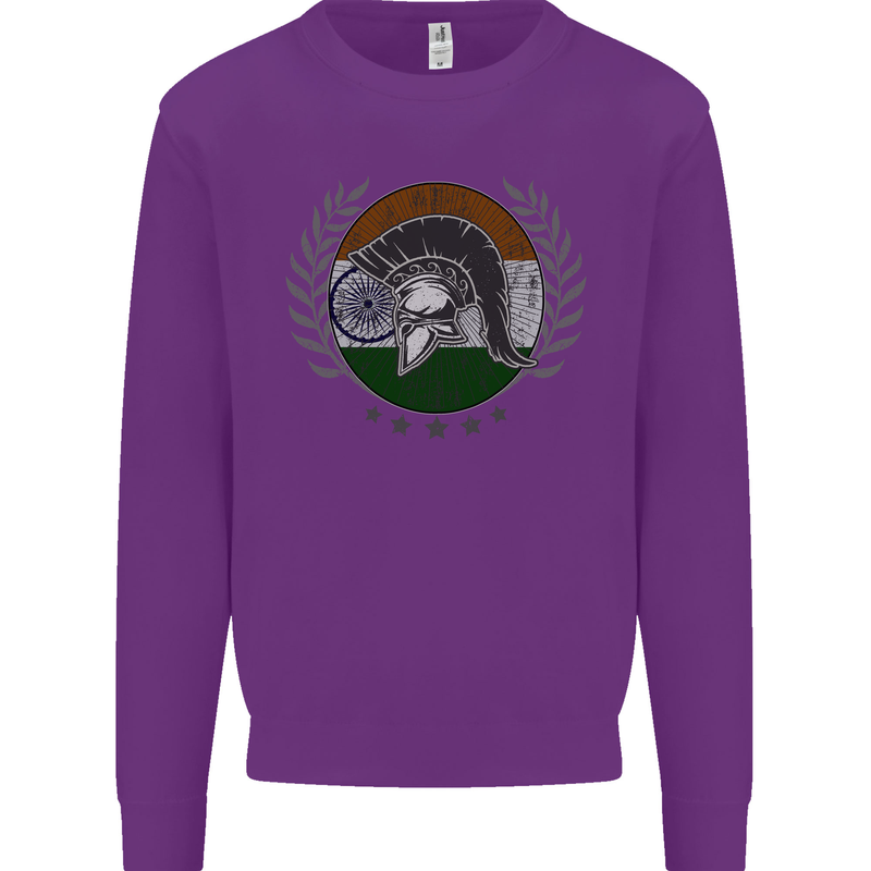 India Bodybuilding Flag Gym Training Indian Kids Sweatshirt Jumper Purple