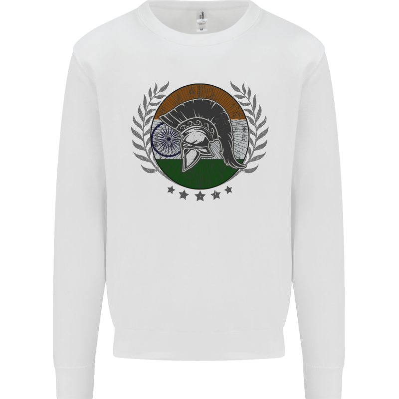 India Bodybuilding Flag Gym Training Indian Kids Sweatshirt Jumper White
