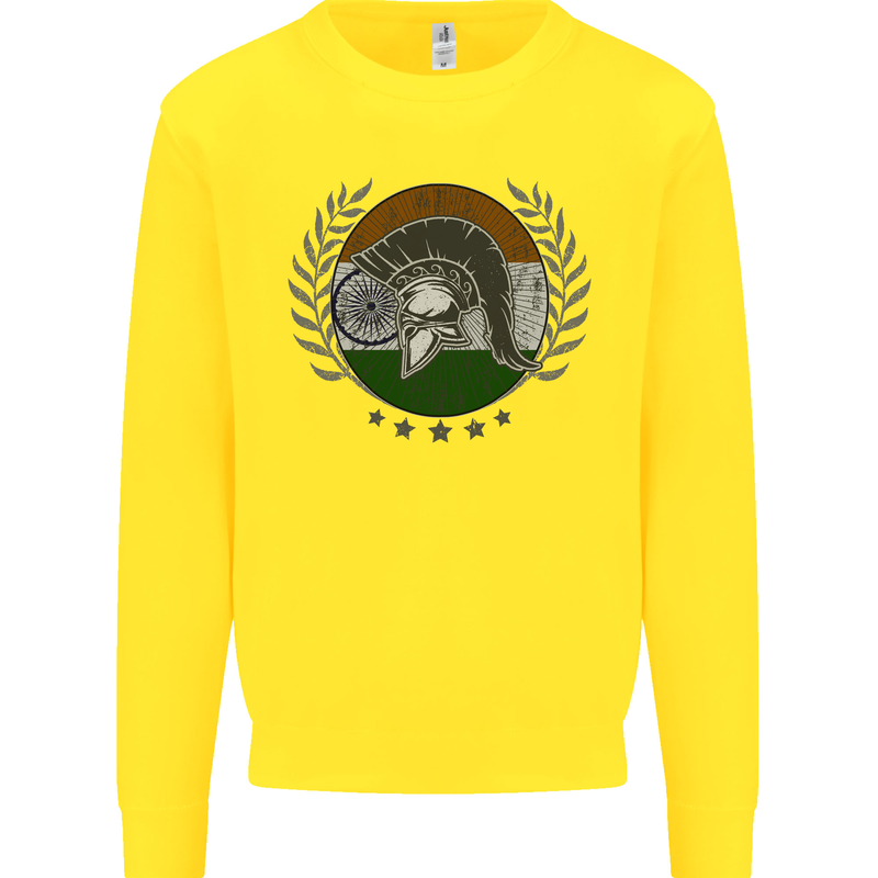 India Bodybuilding Flag Gym Training Indian Kids Sweatshirt Jumper Yellow