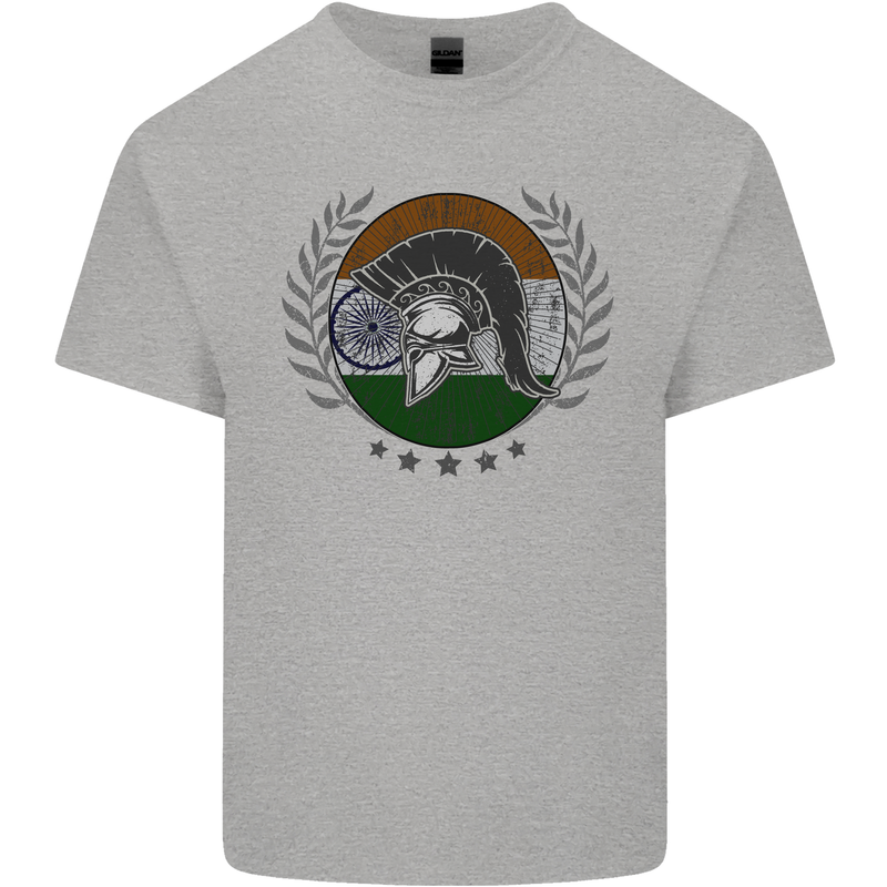 India Bodybuilding Flag Gym Training Indian Kids T-Shirt Childrens Sports Grey