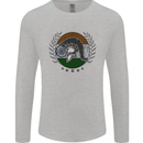 India Bodybuilding Flag Gym Training Indian Mens Long Sleeve T-Shirt Sports Grey