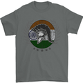 India Bodybuilding Flag Gym Training Indian Mens T-Shirt 100% Cotton Charcoal