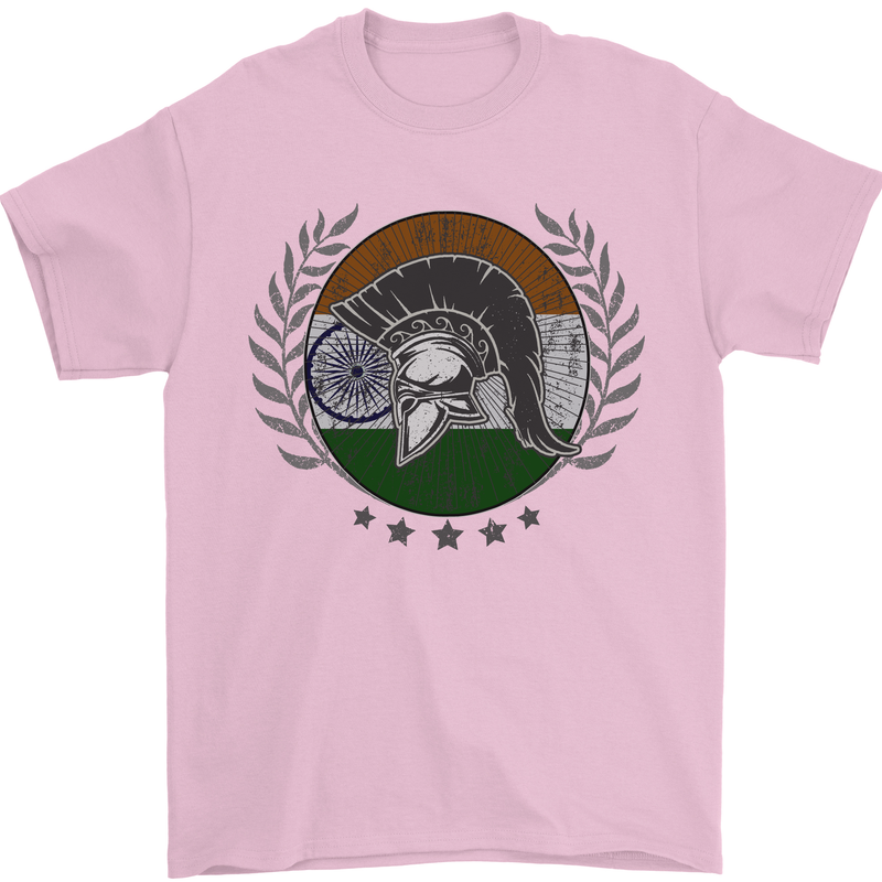 India Bodybuilding Flag Gym Training Indian Mens T-Shirt 100% Cotton Light Pink